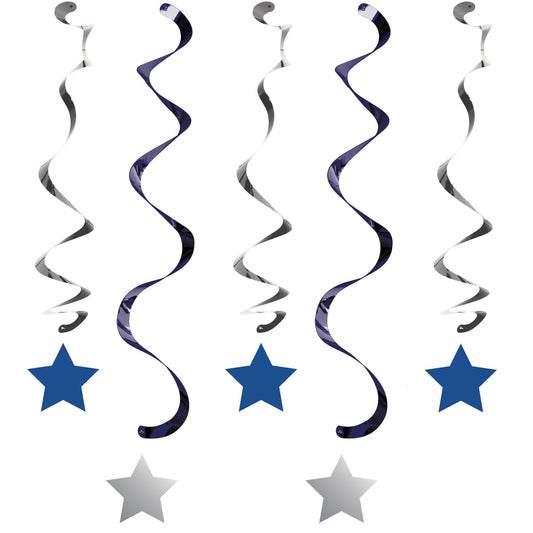 Hanging Decorations - One Little Star (Blue) 5ct