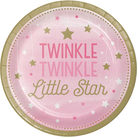 Lunch Plates - One Little Star (Pink) 8ct