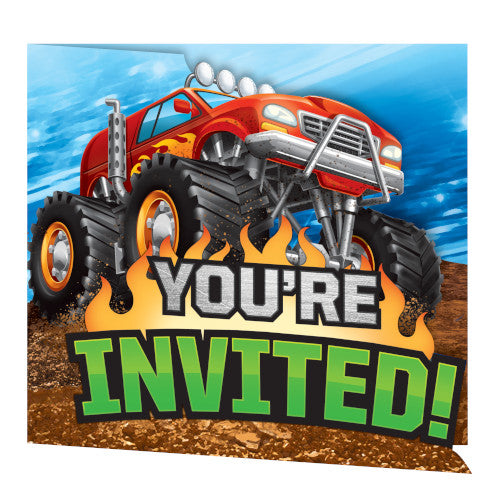 Invitations - Monster Truck Rally 8ct