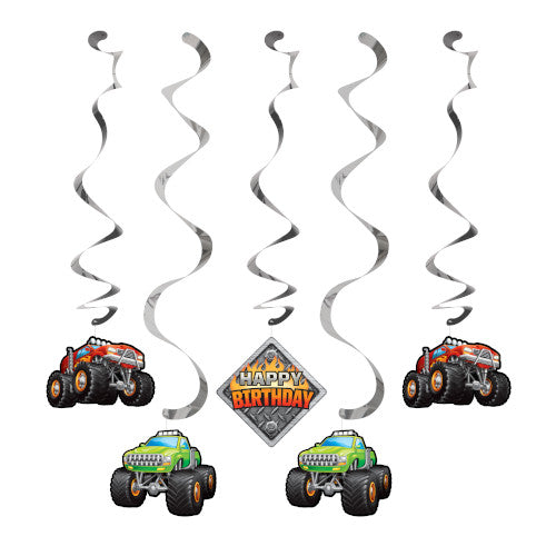 Hanging Decor - Monster Truck Rally 5ct