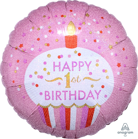 1st Birthday Cupcake Girl - 18"