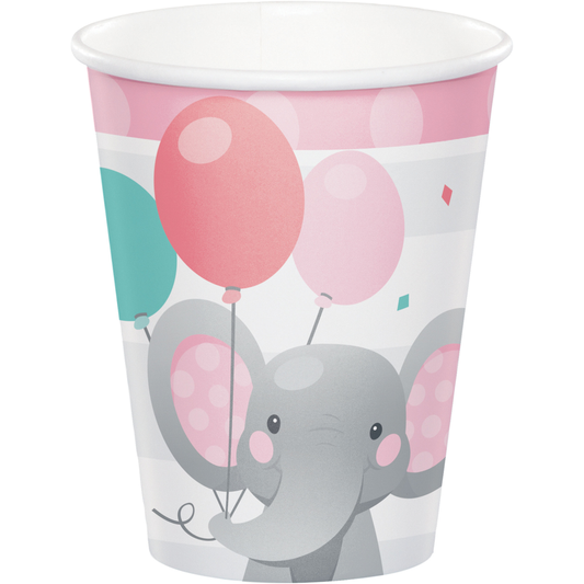 Cups - Enchanting Elephant (Pink) 8ct