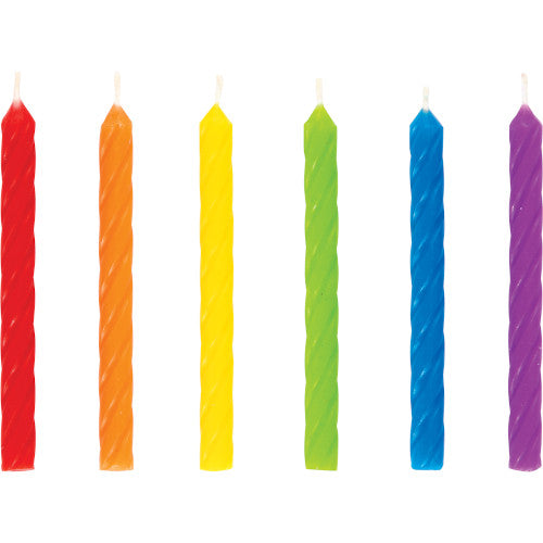 Rainbow Spiral Candles 24ct