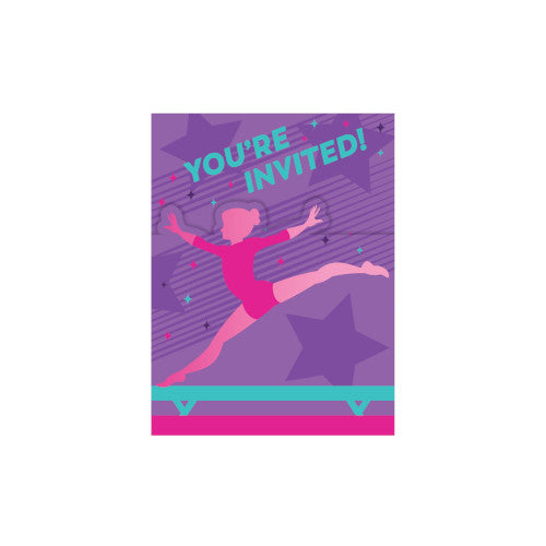 Invitations - Gymnastic Party 8ct