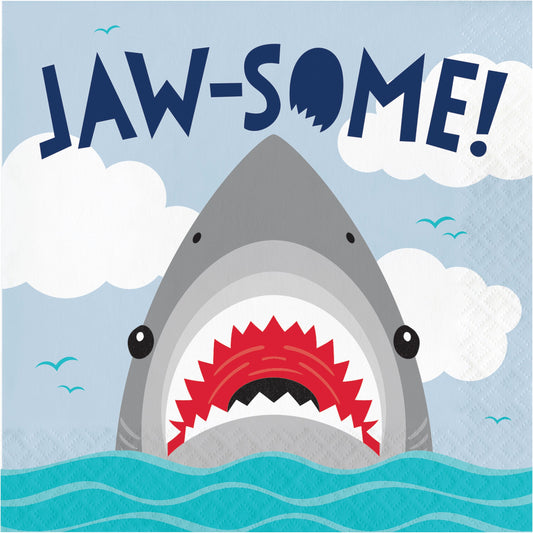 Lunch Napkins - Shark Party 16ct