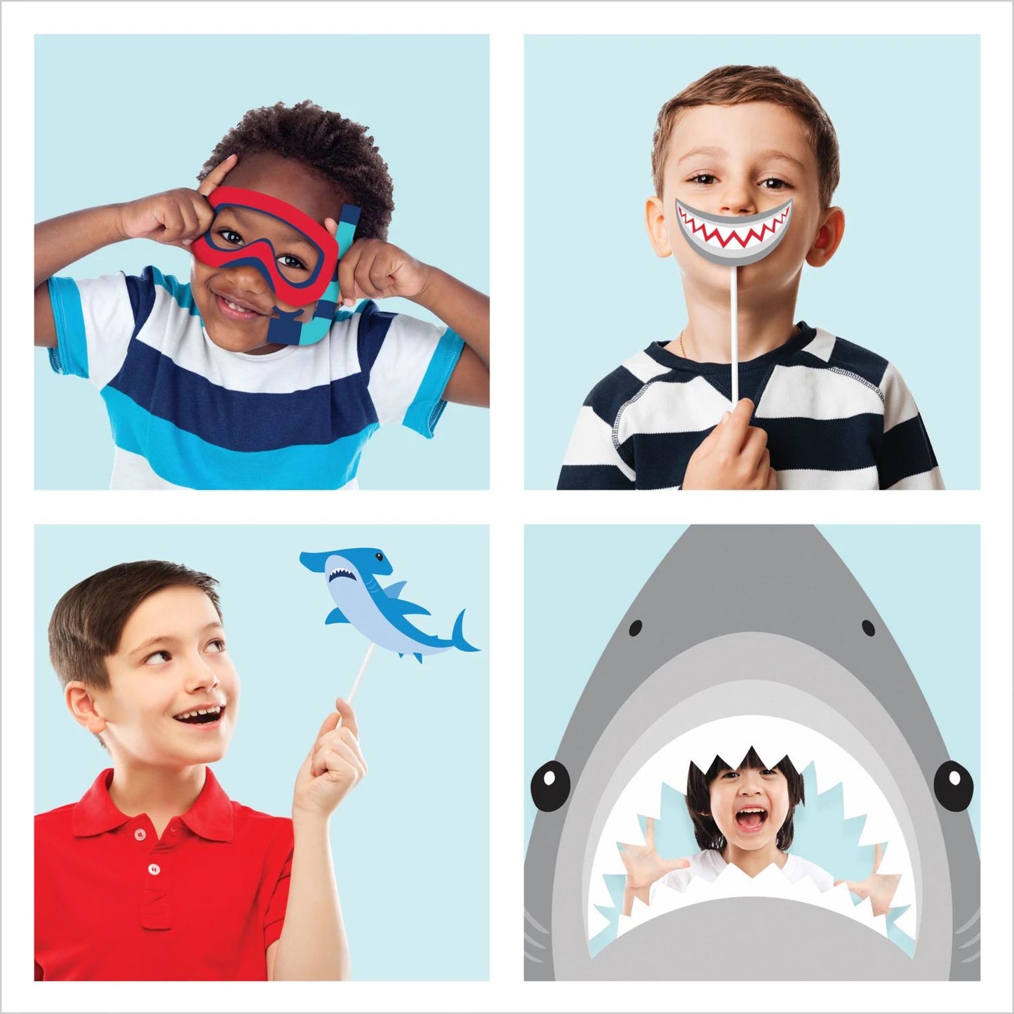 Photo Booth Props - Shark Party 10ct