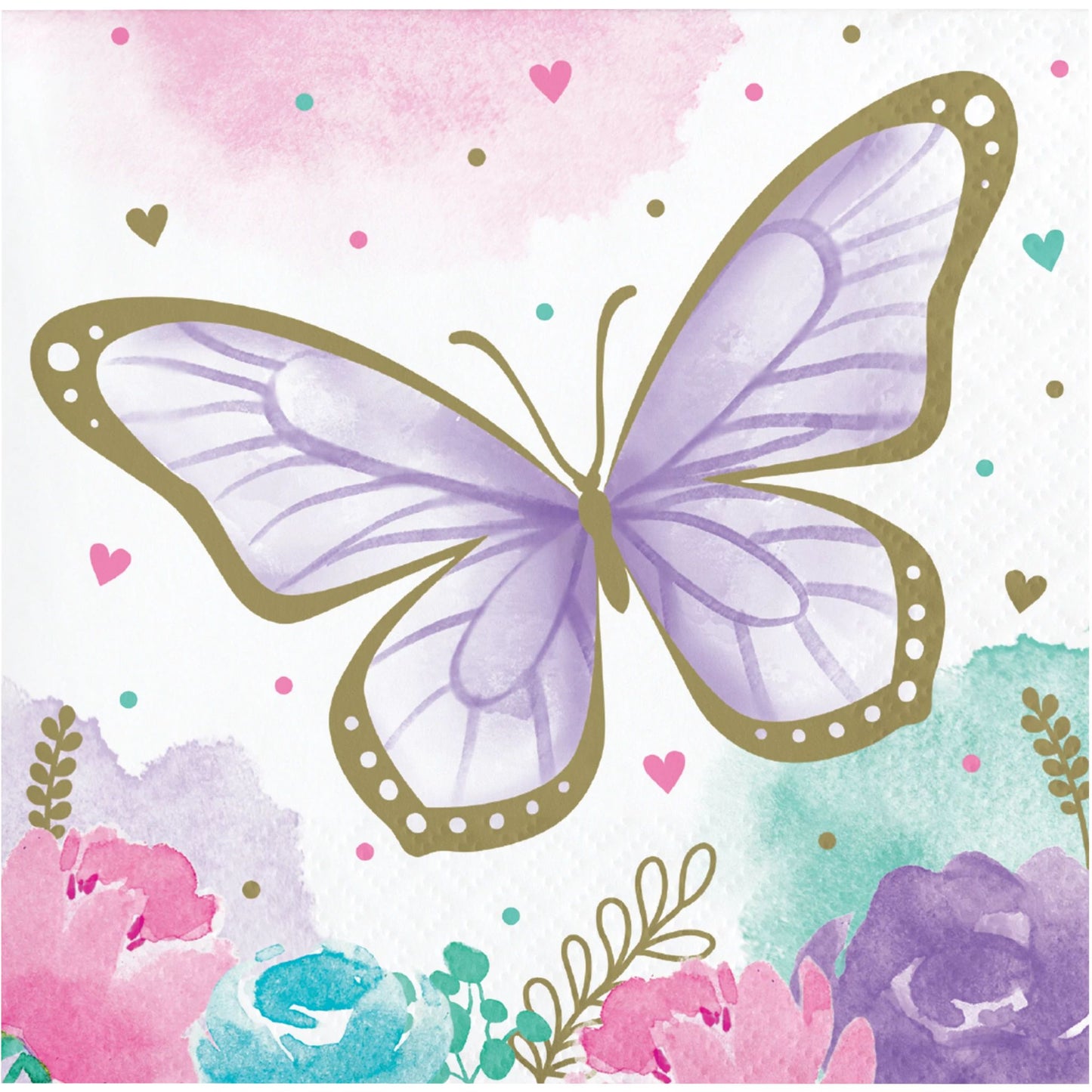 Beverage Napkins - Butterfly Shimmer 16ct