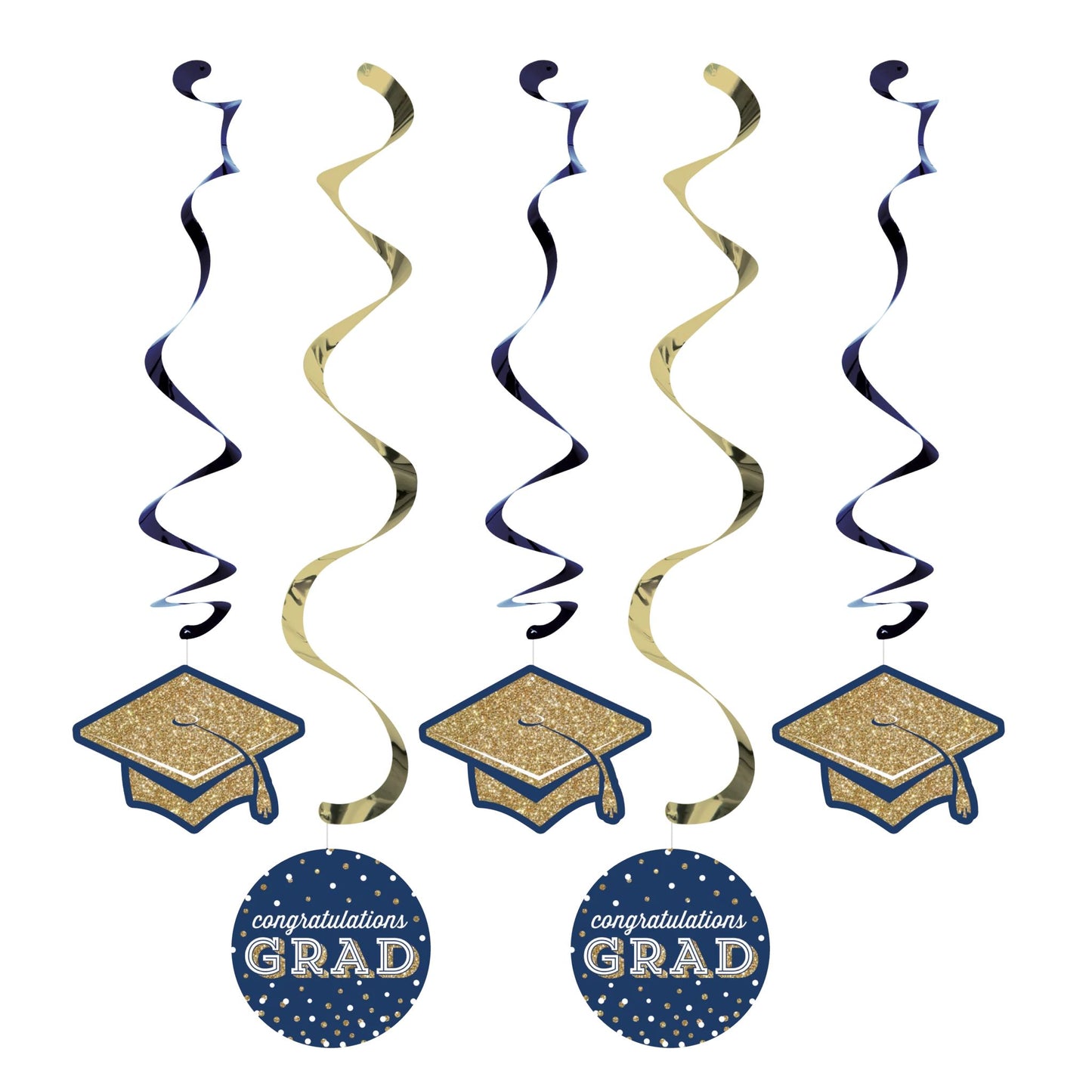 Hanging Decorations - Glittering Grad 5ct
