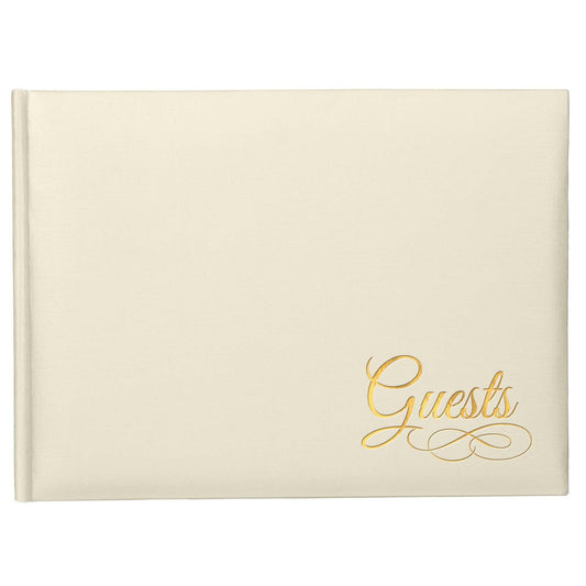 Guest Book - Ivory Paper With Gold Detail