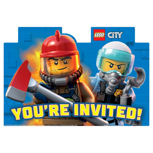 Invitations - Lego City 8ct