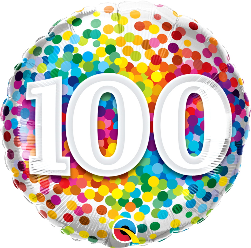 Birthday: #100 Rainbow Confetti - 18"