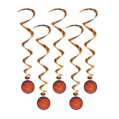 Hanging Decorations - Basketball 5ct