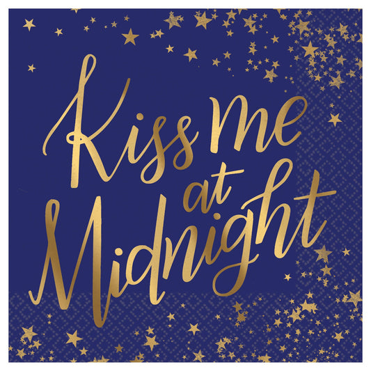 Beverage Napkins - Kiss Me at Midnight 16ct