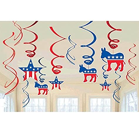 Hanging Decorations - Democrat 12ct