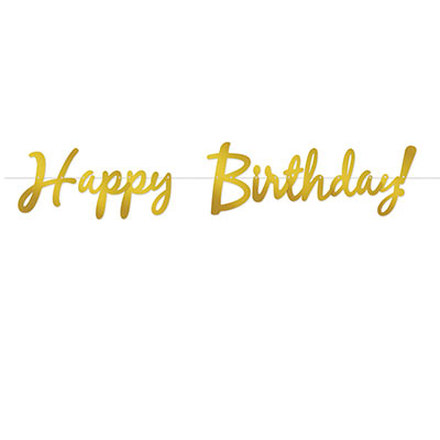 Banner - Gold Foil Happy Birthday