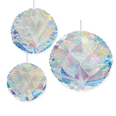 Iridescent Honeycomb Balls 3ct