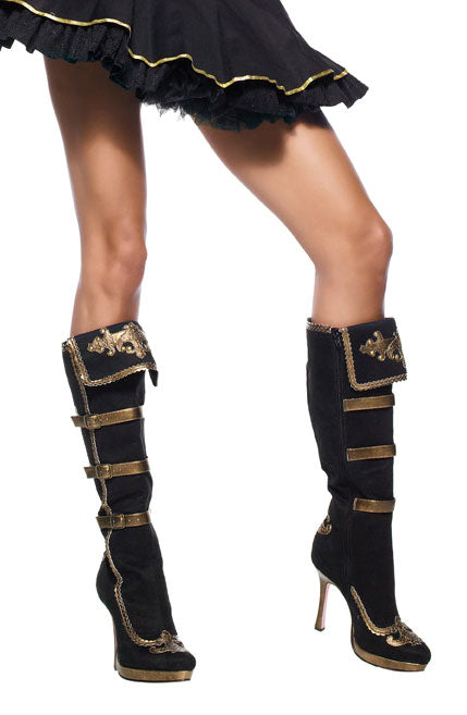 Pirate Boots - Black & Gold