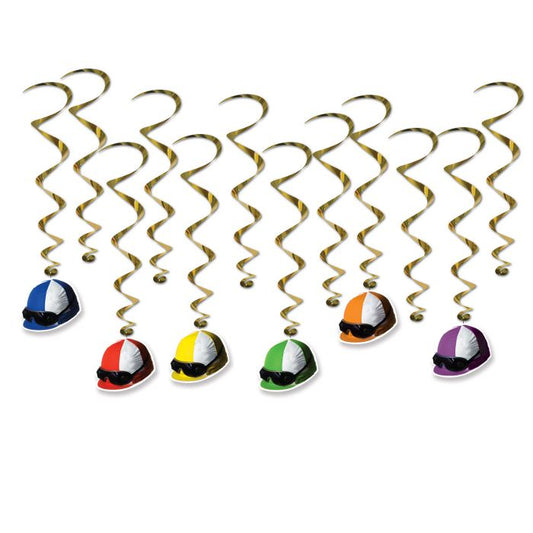 Hanging Decorations - Jockey Helmets 12ct