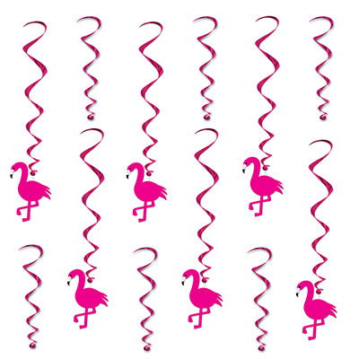 Hanging Decorations - Flamingos 12ct