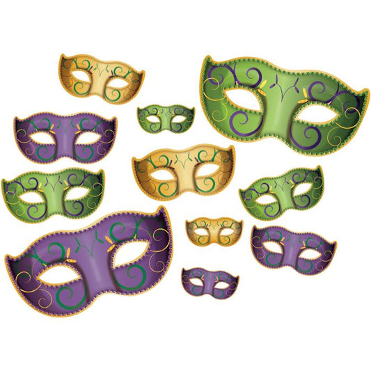 Mask Cutouts - Mardi Gras 11ct