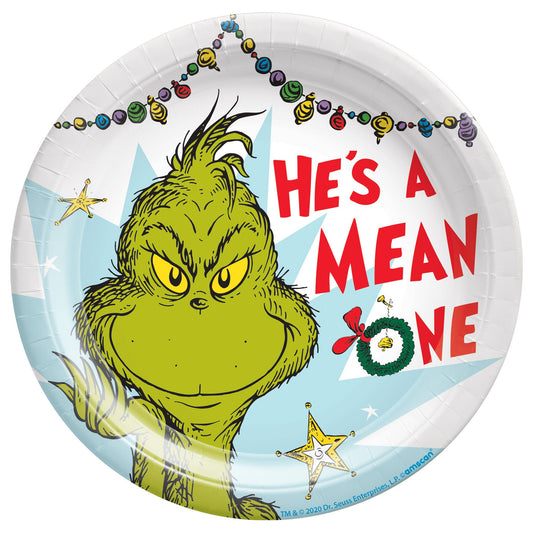 Dessert Plates - Traditional Grinch 8ct