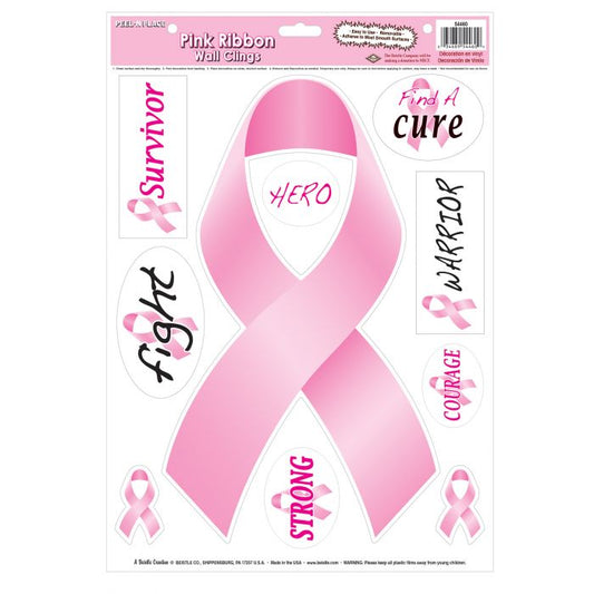 Peel 'N Place - Pink Ribbon/Find A Cure