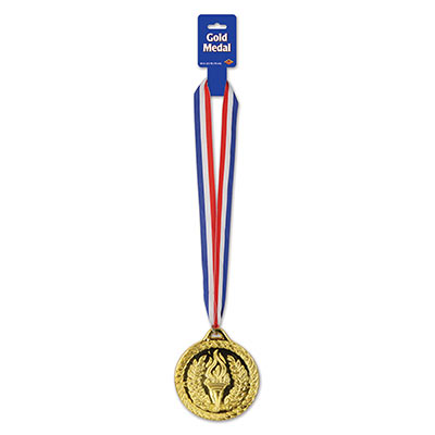 4" Medal With Ribbon - Gold