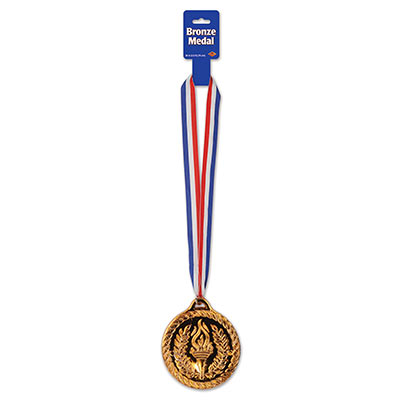 4" Medal With Ribbon - Bronze