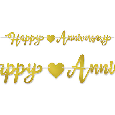 Banner - Happy Anniversary Gold