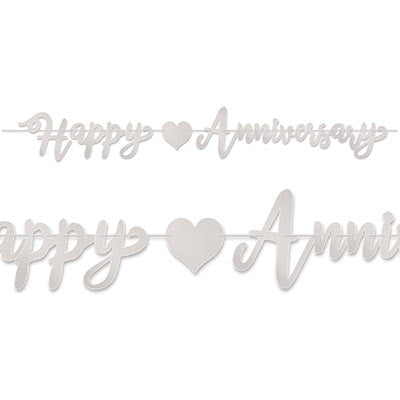 Banner - Happy Anniversary Silver