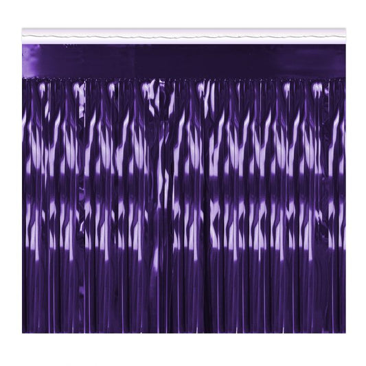 Metallic Fringe Drape - Purple