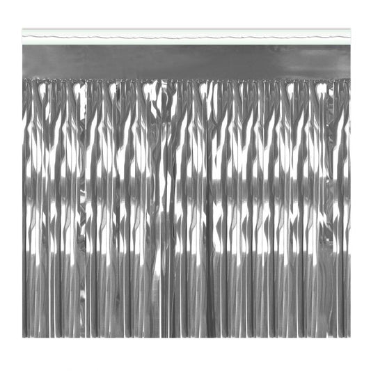 Metallic Fringe Drape - Silver