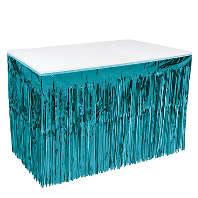Metallic Table Skirting - Turquoise