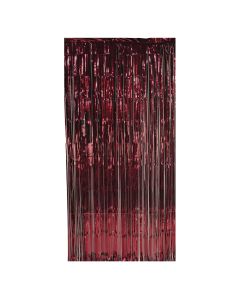 Metallic Fringe Curtain - Burgundy