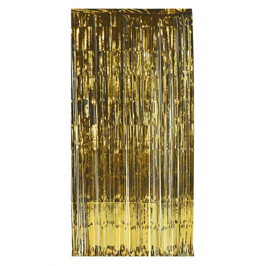Metallic Fringe Curtain - Gold