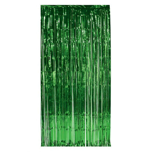Metallic Fringe Curtain - Green