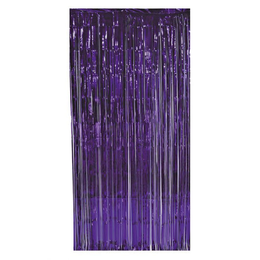 Metallic Fringe Curtain - Purple