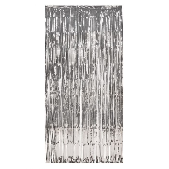 Metallic Fringe Curtain - Silver