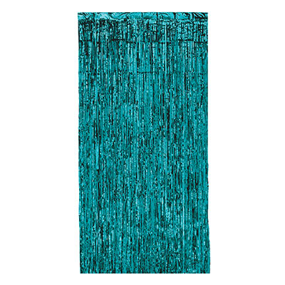 Metallic Fringe Curtain - Turquoise