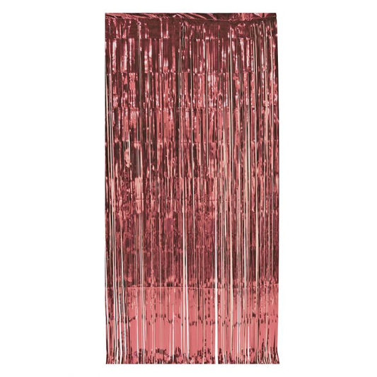Metallic Fringe Curtain - Rose Gold