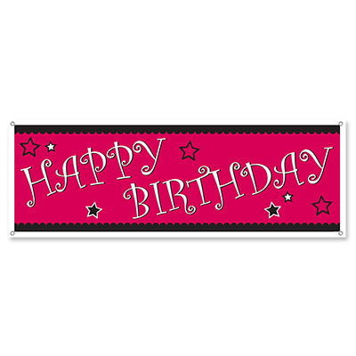 Banner - Happy Birthday Pink