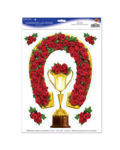Horseshoe with Roses Wall Clings