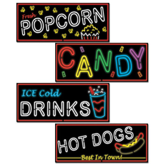 Cutouts - Neon Food Signs 4ct