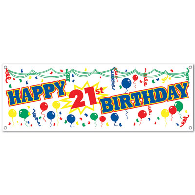 Happy "21st" Birthday Banner