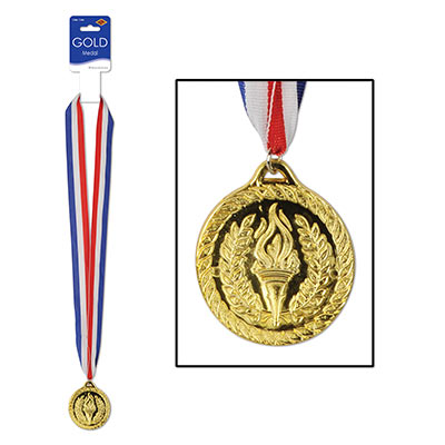 2" Medal With Ribbon - Gold