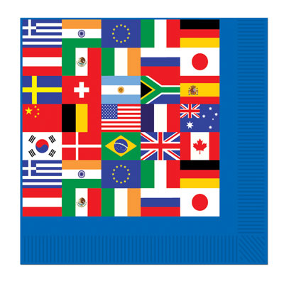 Lunch Napkins - International Flags 16ct