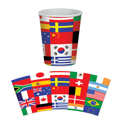 Cups - International Flags 8ct
