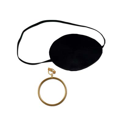Pirate Eye Patch With Plastic Earring