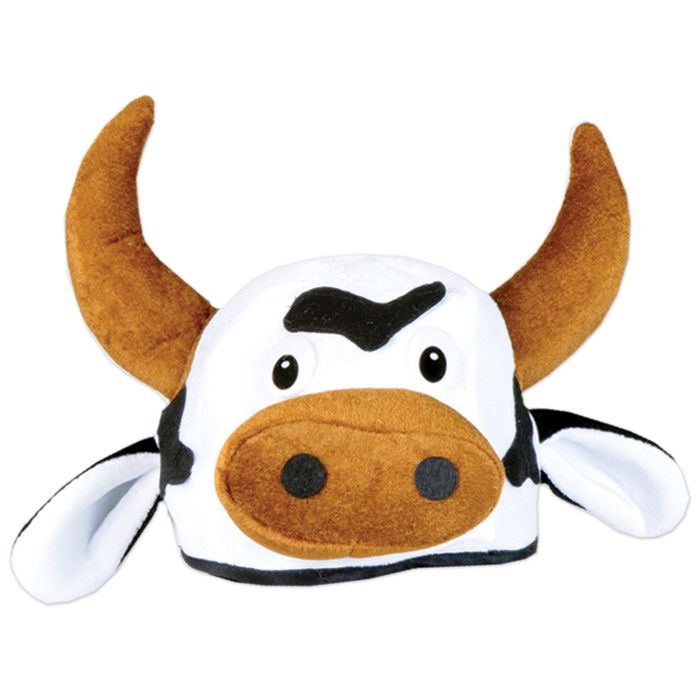 Plush Cow Head Hat