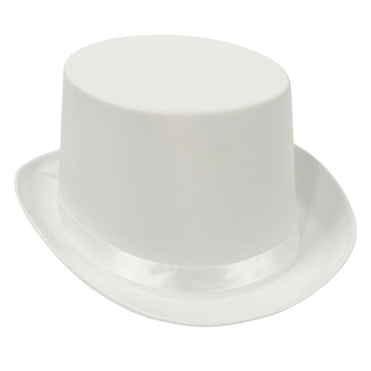 Top Hat - White Satin Sleek